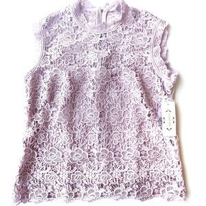 Nanette Lepore Floral Lace Mock Neck Blouse NWT